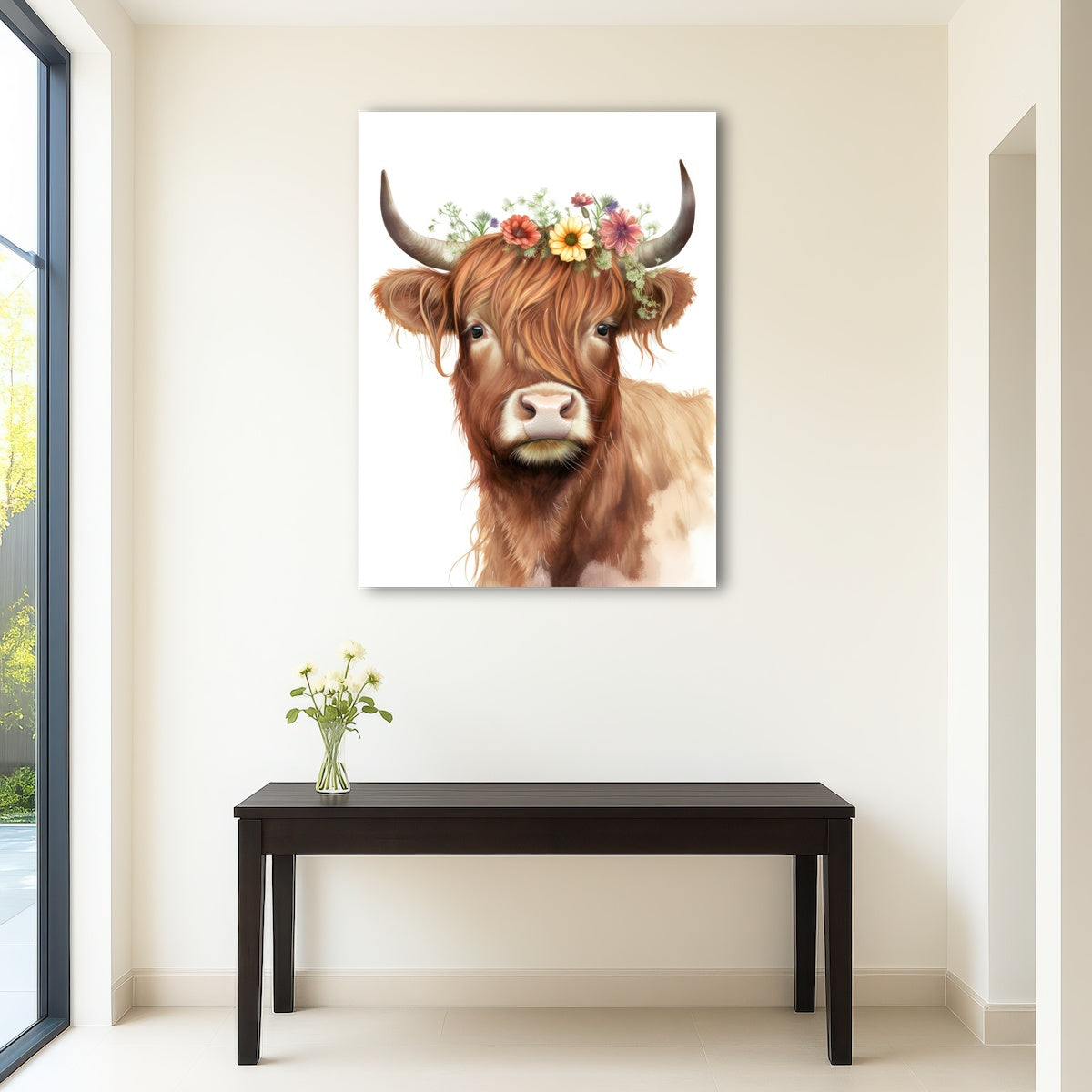 AUTO-MOCKUP ROOM | Watercolor Scottish highland cow