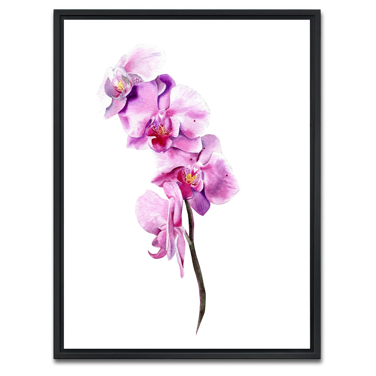 AUTO-MOCKUP WHITE | Watercolor orchid | 1 Piece | Black Framed Canvas | group=3x4