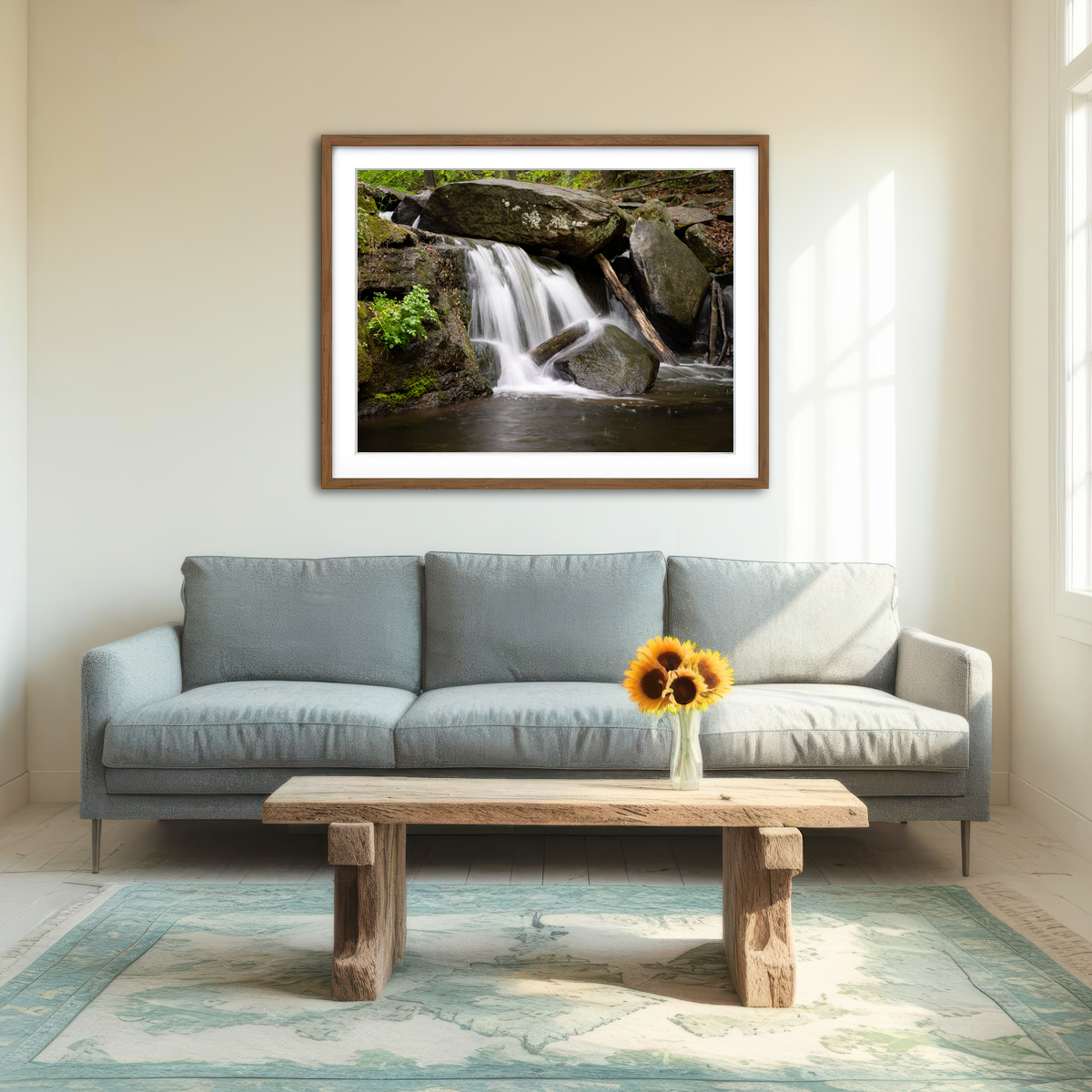 AUTO-MOCKUP ROOM | Waterfall Portrait Wall Art
