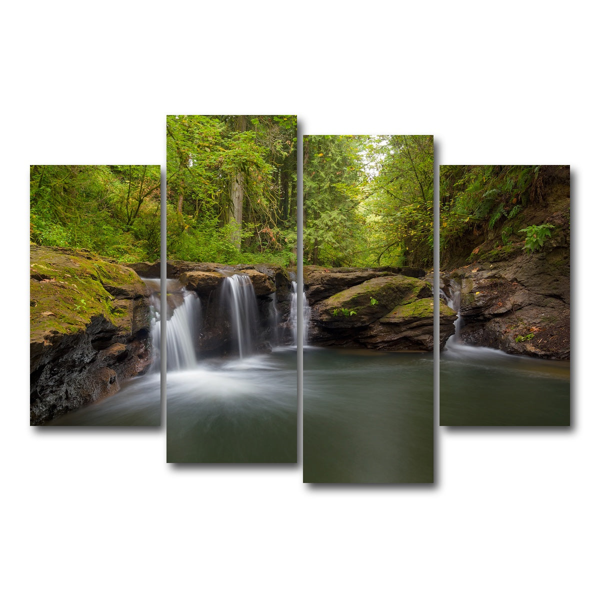 AUTO-MOCKUP WHITE | Waterfall at Rock Creek | 4 Piece | Gallery Wrap Canvas | group=4_short