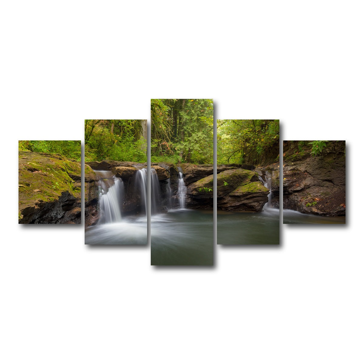 AUTO-MOCKUP WHITE | Waterfall at Rock Creek | 5 Piece | Gallery Wrap Canvas | group=5_short