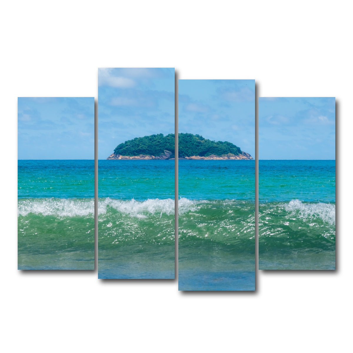 AUTO-MOCKUP WHITE | Wave and Island | 4 Piece | Gallery Wrap Canvas | group=4_normal