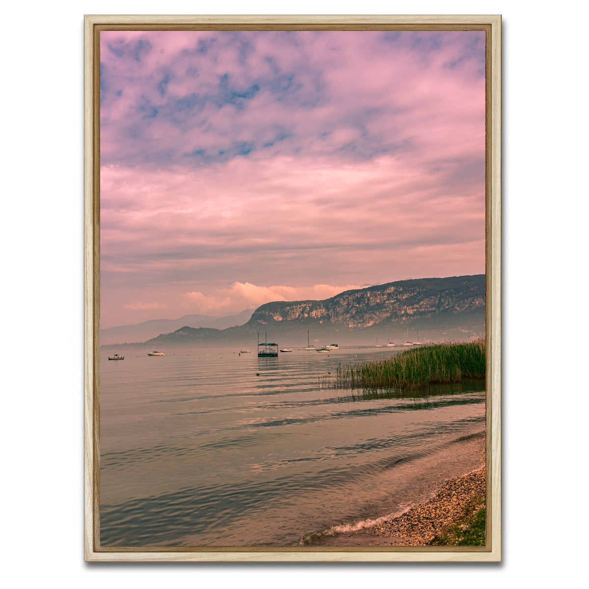AUTO-MOCKUP WHITE | Waves on lake | 1 Piece | Natural Framed Canvas | group=3x4
