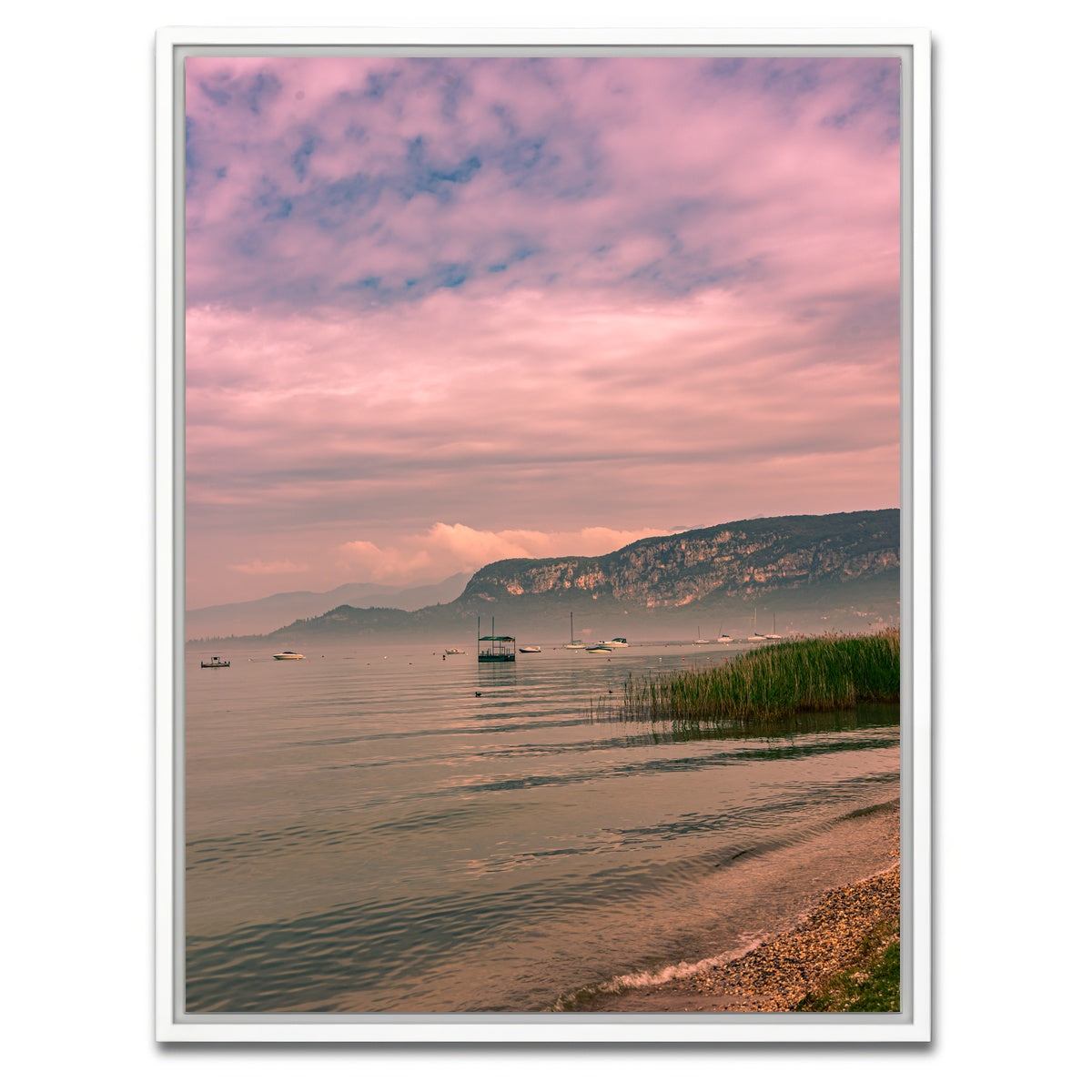 AUTO-MOCKUP WHITE | Waves on lake | 1 Piece | White Framed Canvas | group=3x4