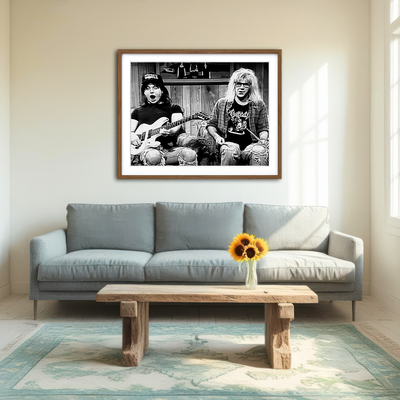 AUTO-MOCKUP ROOM | Wayne's World Grayscale Wall Art