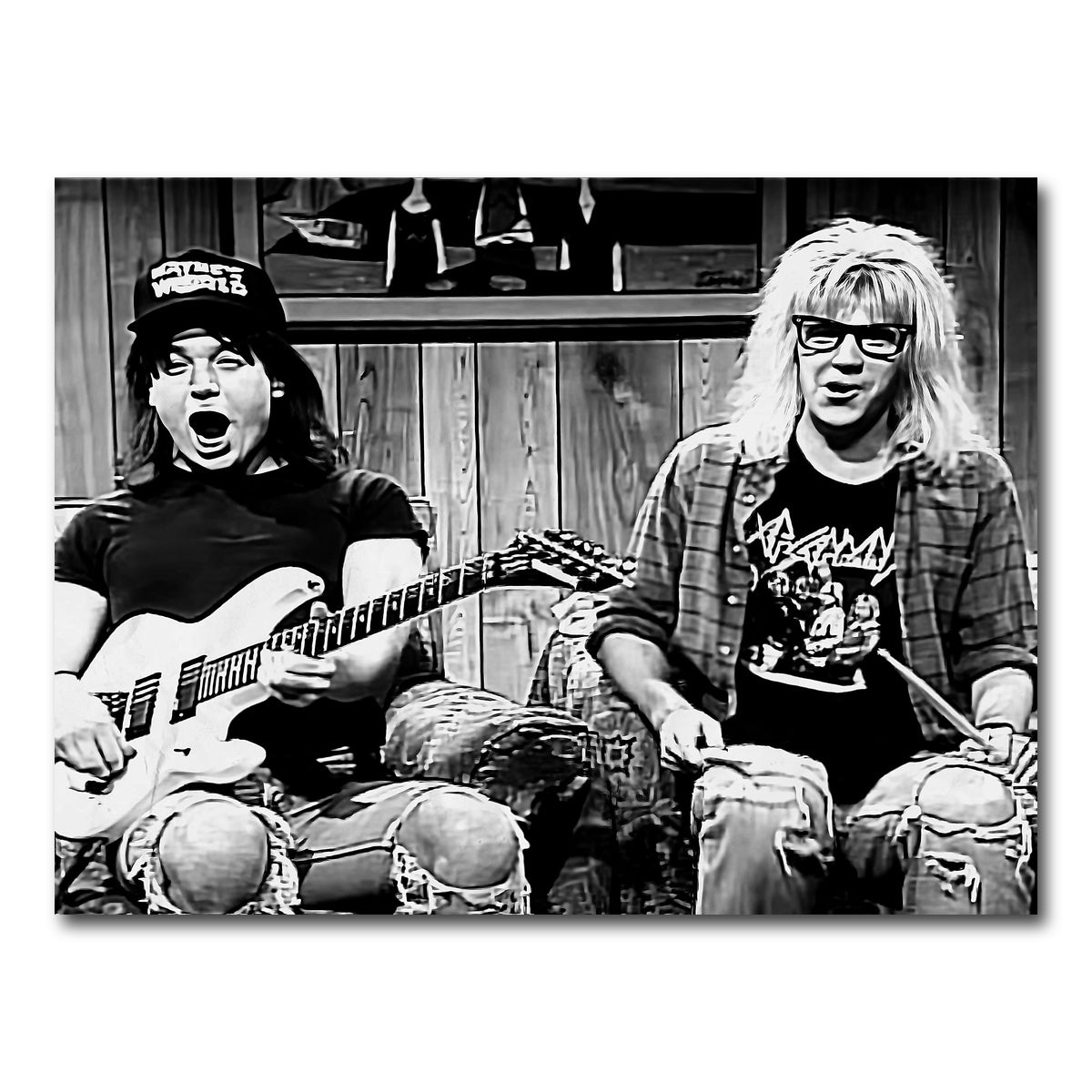 AUTO-MOCKUP WHITE | Wayne's World Grayscale | 1 Piece | Gallery Wrap Canvas | group=4x3