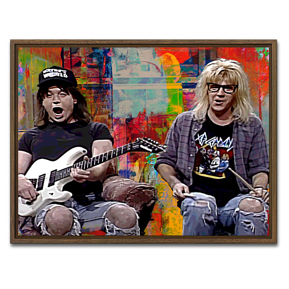 AUTO-MOCKUP WHITE | Wayne's World | 1 Piece | Walnut Framed Canvas | group=4x3