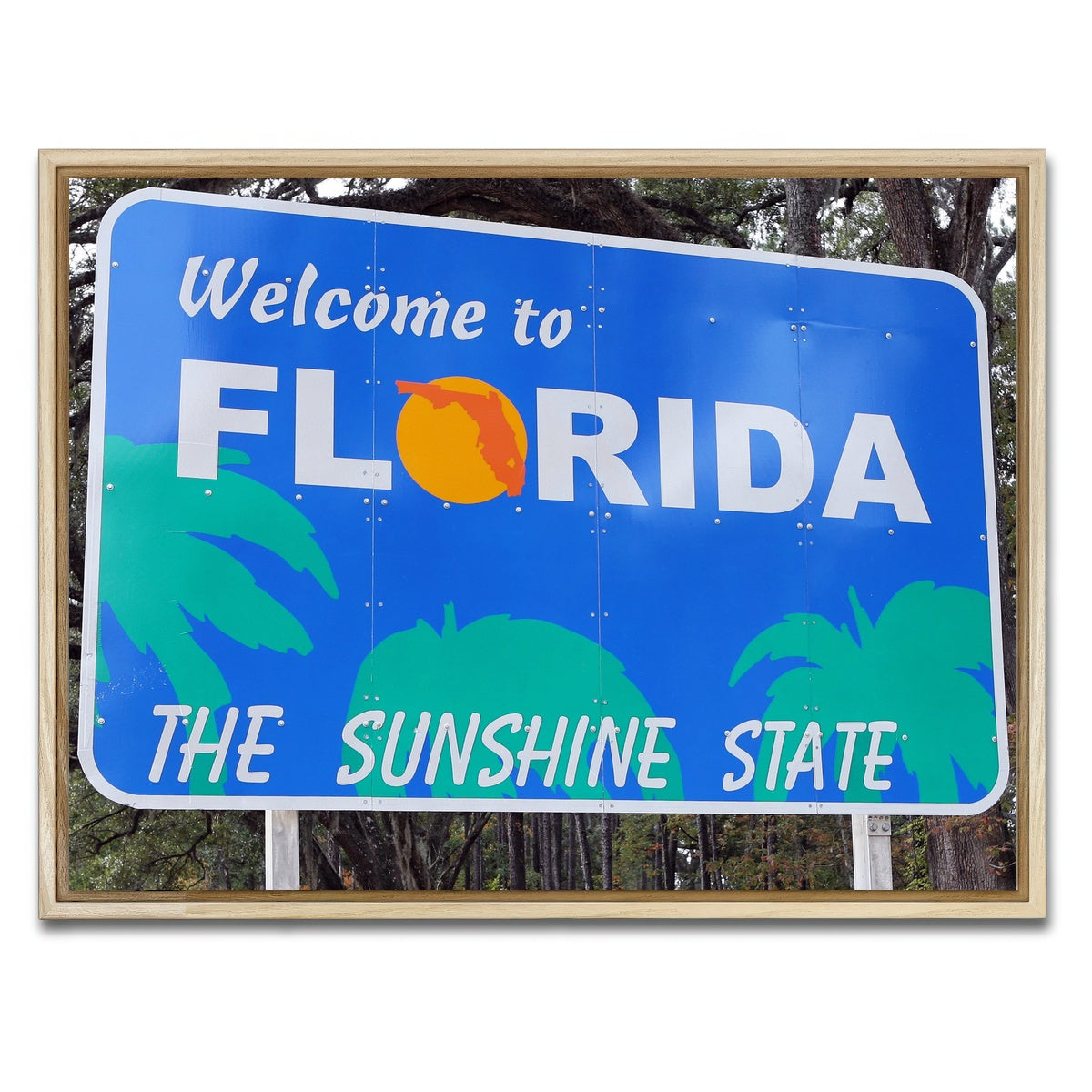 AUTO-MOCKUP WHITE | Welcome to Florida | 1 Piece | Natural Framed Canvas | group=4x3