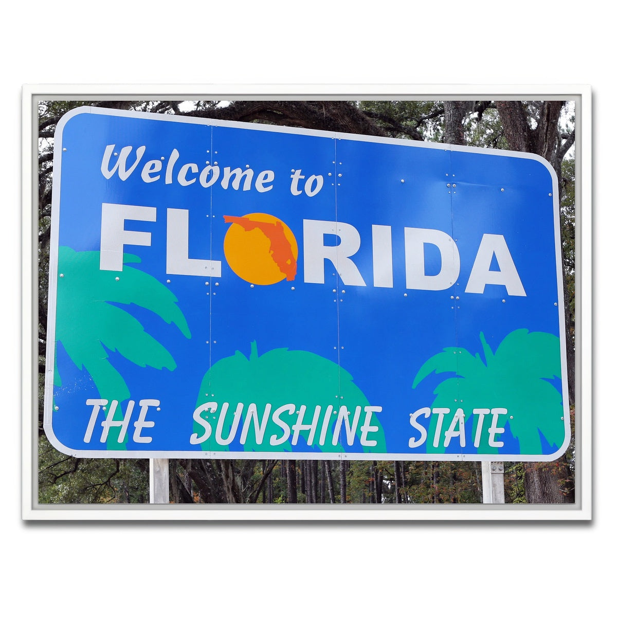 AUTO-MOCKUP WHITE | Welcome to Florida | 1 Piece | White Framed Canvas | group=4x3
