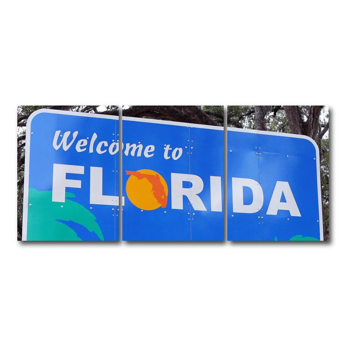 AUTO-MOCKUP WHITE | Welcome to Florida | 3 Piece | Gallery Wrap Canvas | group=18x24