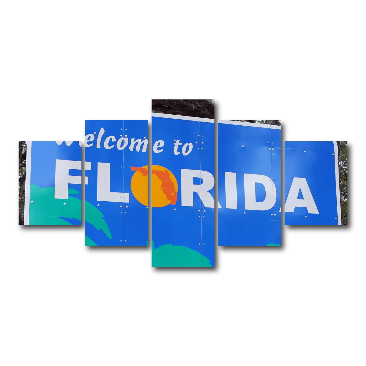 AUTO-MOCKUP WHITE | Welcome to Florida | 5 Piece | Gallery Wrap Canvas | group=5_short