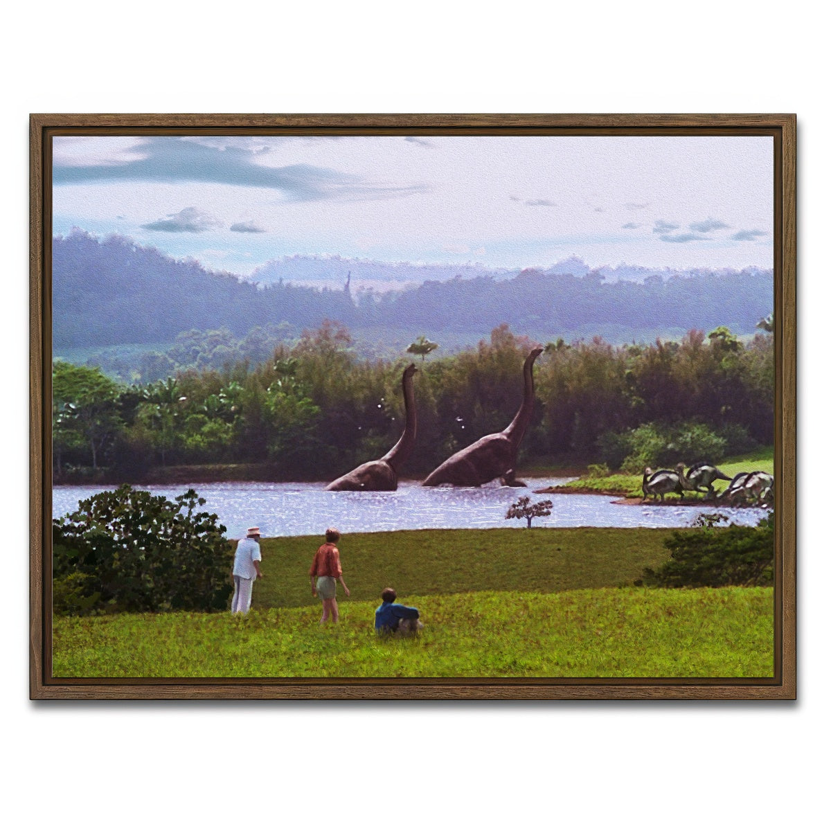 AUTO-MOCKUP WHITE | Welcome to Jurassic Park | 1 Piece | Walnut Framed Canvas | group=4x3