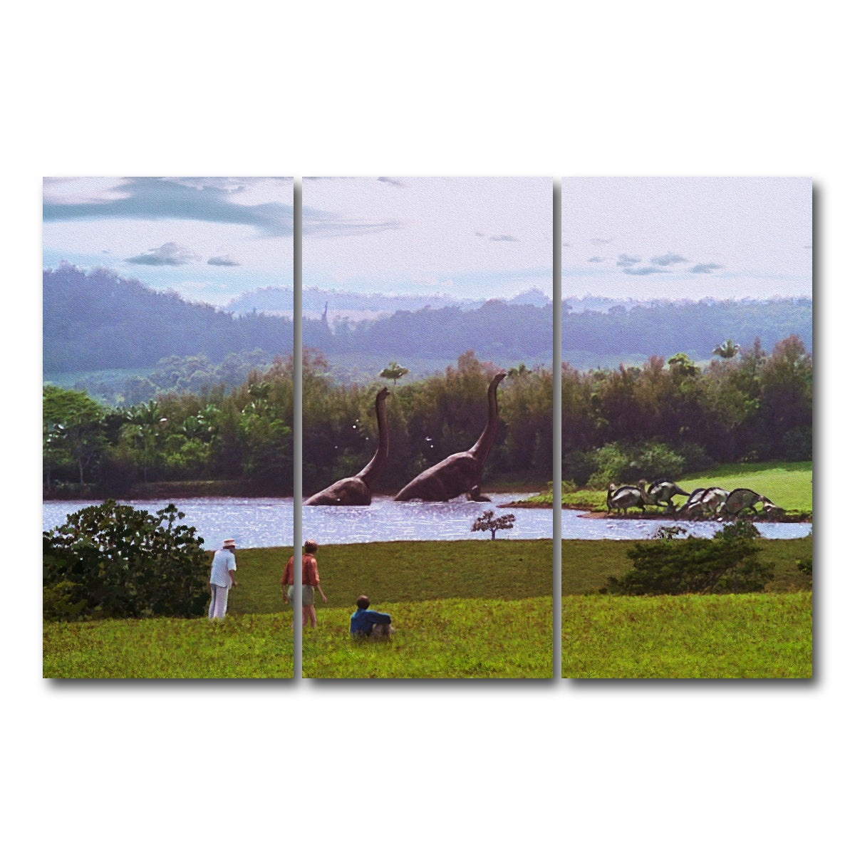 AUTO-MOCKUP WHITE | Welcome to Jurassic Park | 3 Piece | Gallery Wrap Canvas | group=12x24