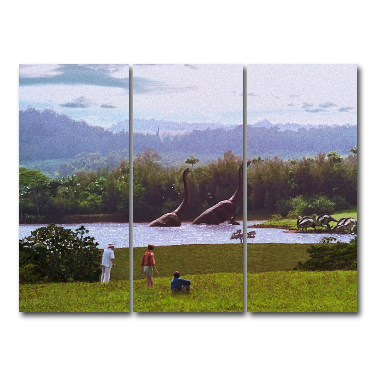 AUTO-MOCKUP WHITE | Welcome to Jurassic Park | 3 Piece | Gallery Wrap Canvas | group=8x18