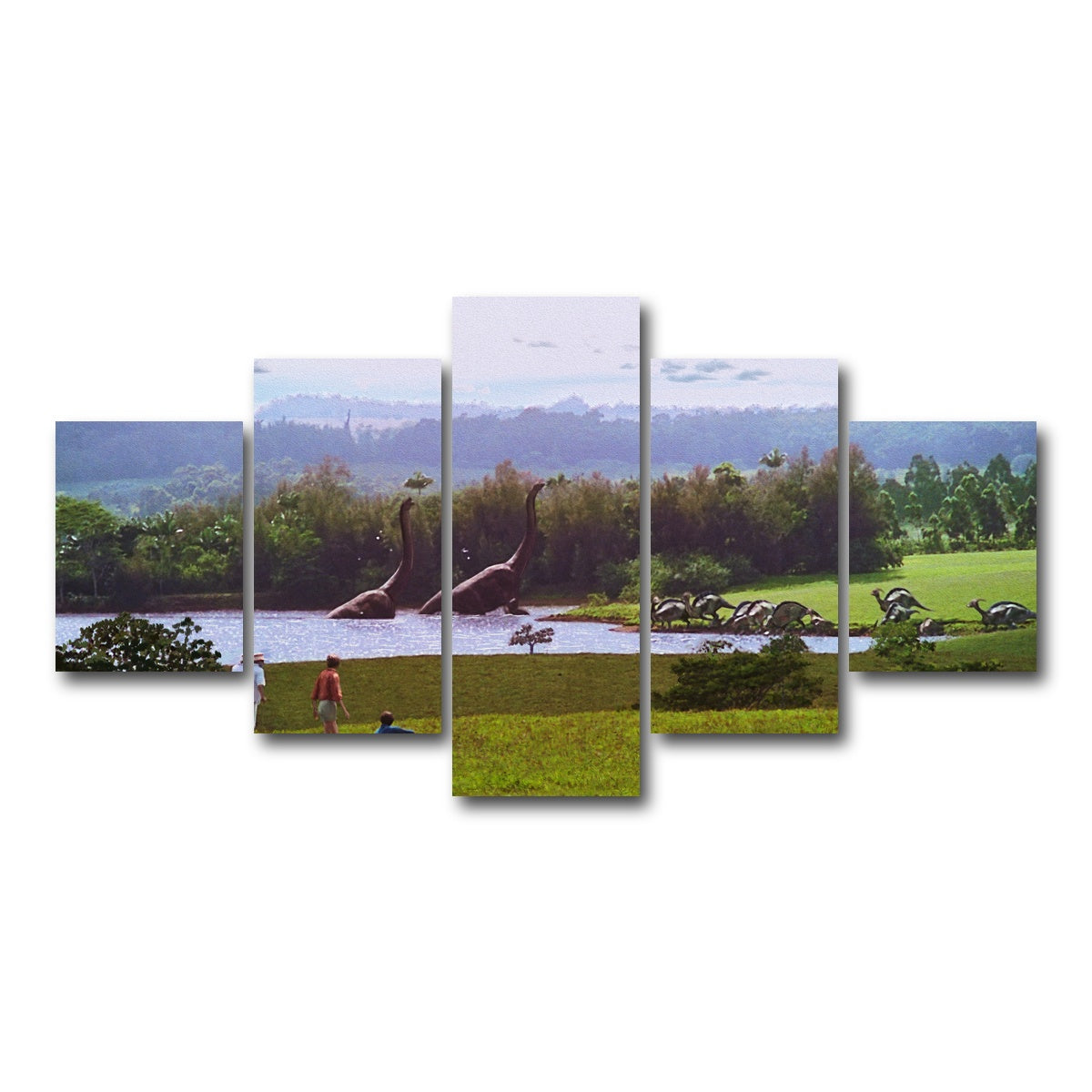 AUTO-MOCKUP WHITE | Welcome to Jurassic Park | 5 Piece | Gallery Wrap Canvas | group=5_short