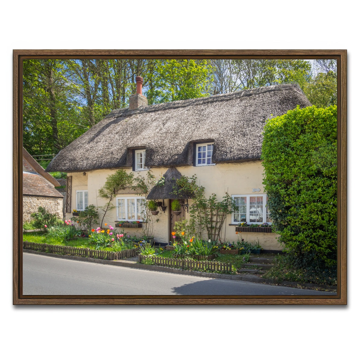 AUTO-MOCKUP WHITE | West Lulworth Cottage | 1 Piece | Walnut Framed Canvas | group=4x3