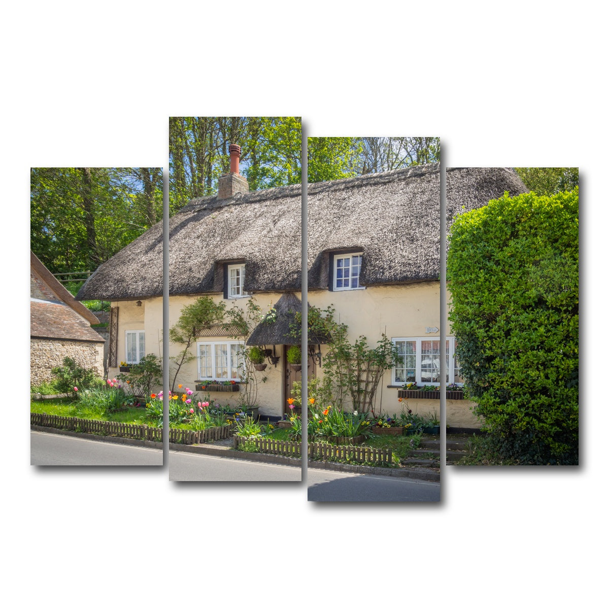 AUTO-MOCKUP WHITE | West Lulworth Cottage | 4 Piece | Gallery Wrap Canvas | group=4_normal