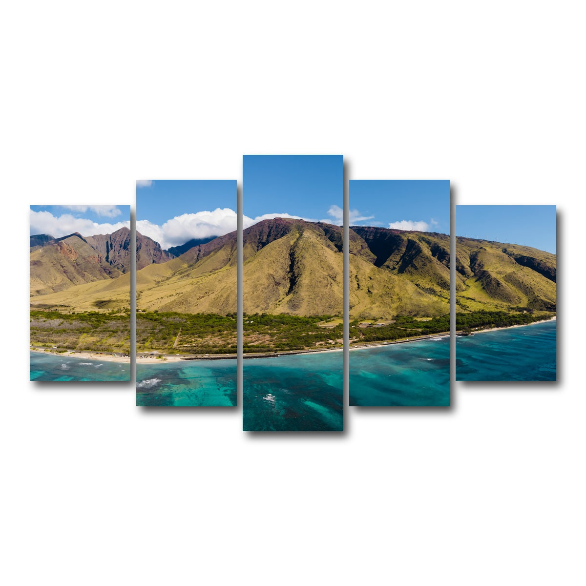 AUTO-MOCKUP WHITE | West Maui Aerial | 5 Piece | Gallery Wrap Canvas | group=5_normal