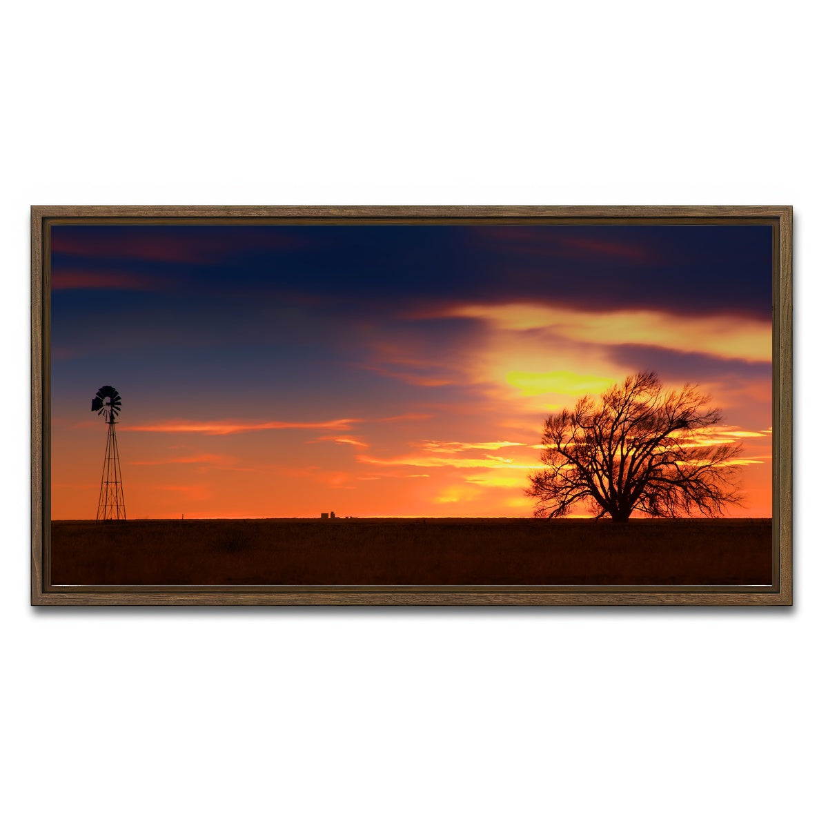 AUTO-MOCKUP WHITE | West Texas Sunset | 1 Piece | Walnut Framed Canvas | group=2x1