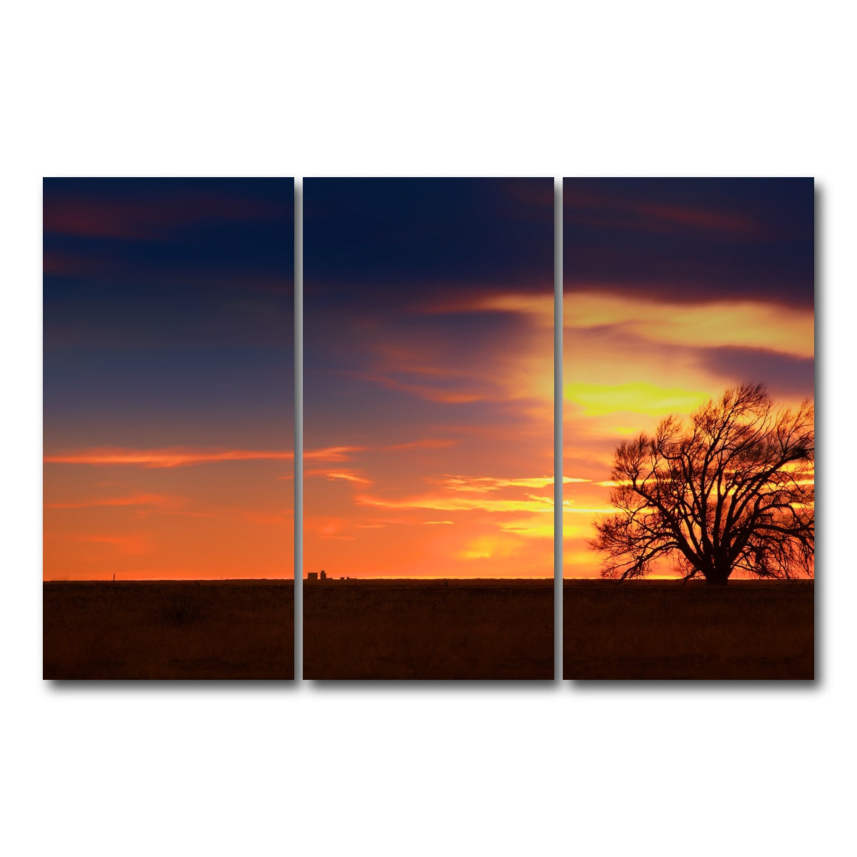 AUTO-MOCKUP WHITE | West Texas Sunset | 3 Piece | Gallery Wrap Canvas | group=12x24