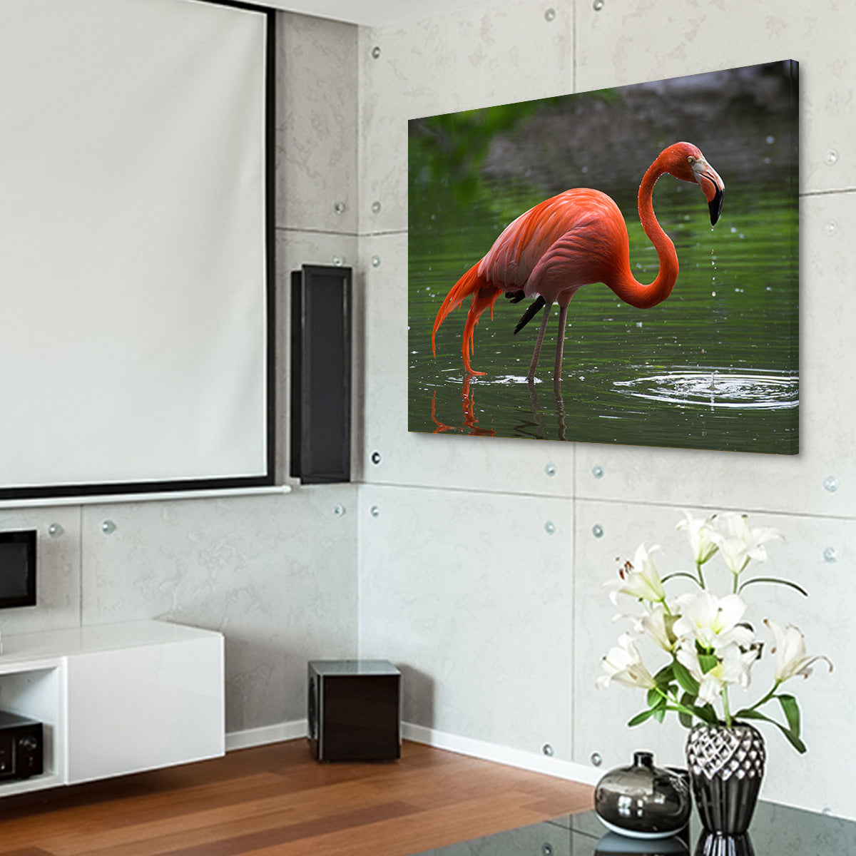 Wet Flamingo Wall Art