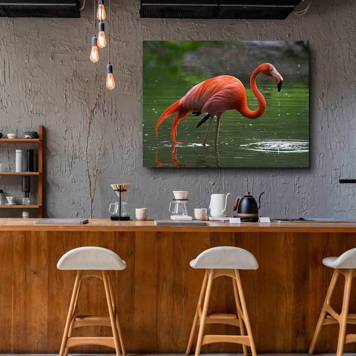 Wet Flamingo Wall Art