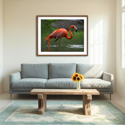 AUTO-MOCKUP ROOM | Wet Flamingo Wall Art