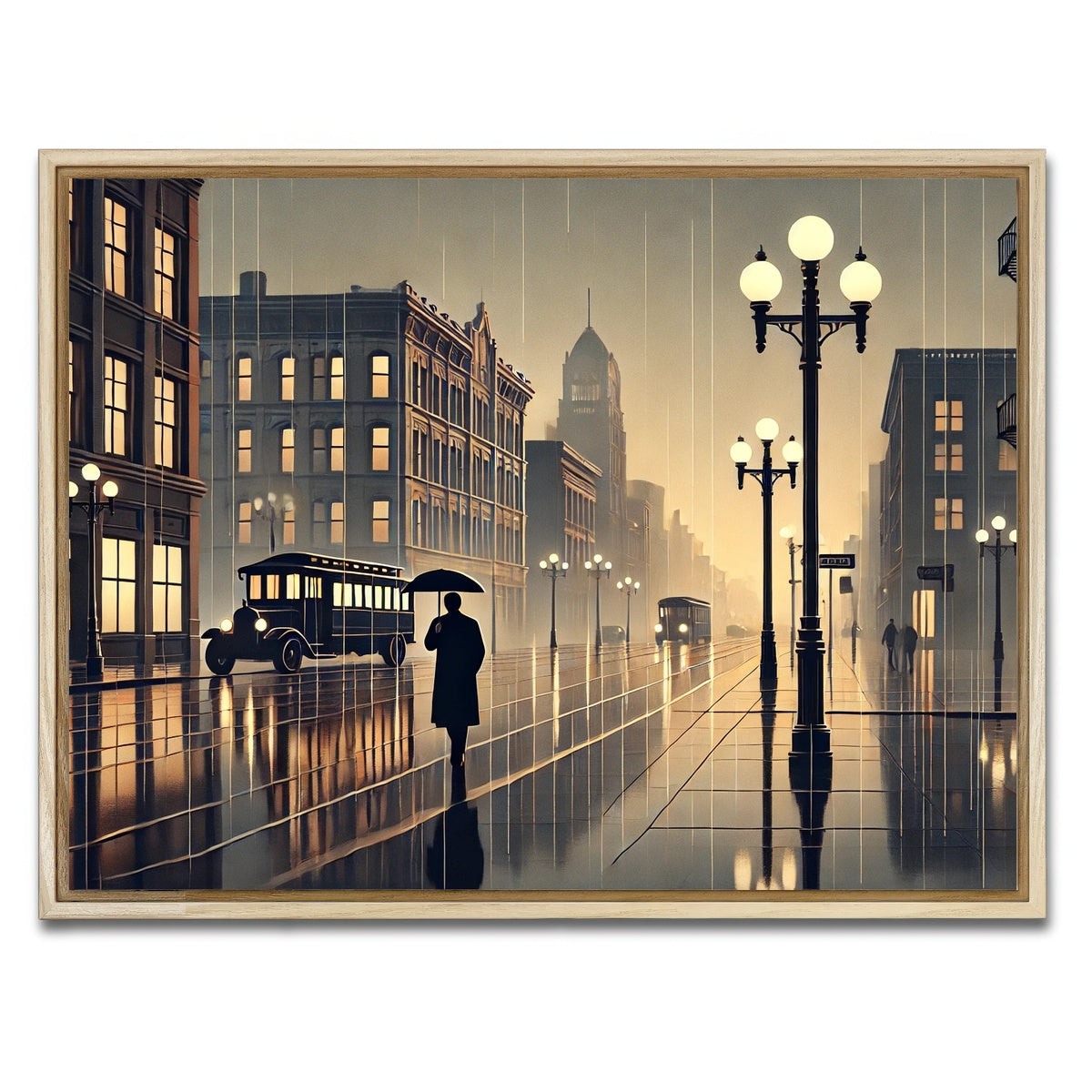 AUTO-MOCKUP WHITE | Wet Streets | 1 Piece | Natural Framed Canvas | group=4x3