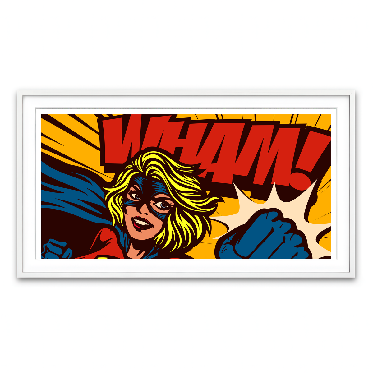 Framed Print 2x1 White