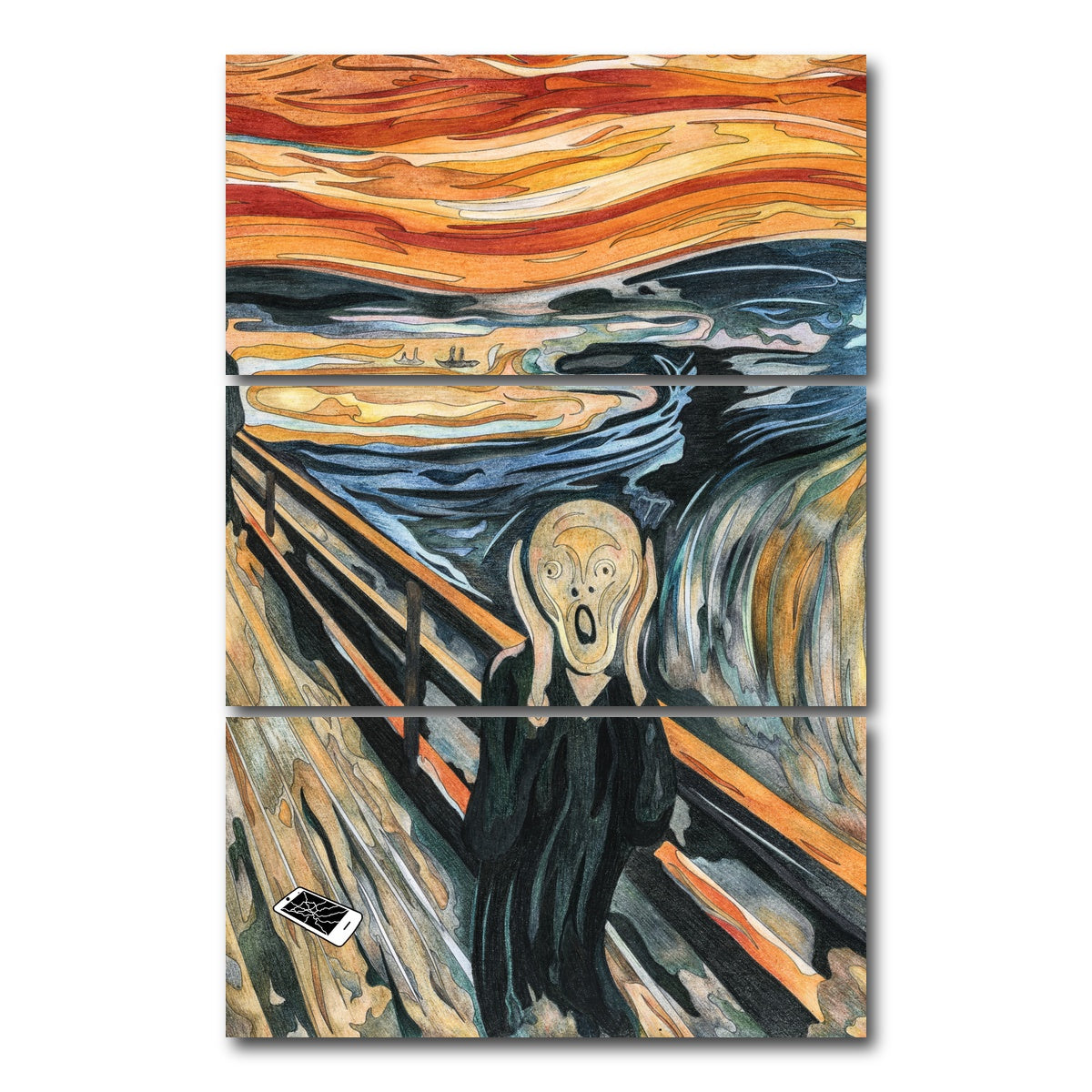 AUTO-MOCKUP WHITE | When In Doubt - Scream | 3 Piece | Gallery Wrap Canvas | group=12x24_stacked