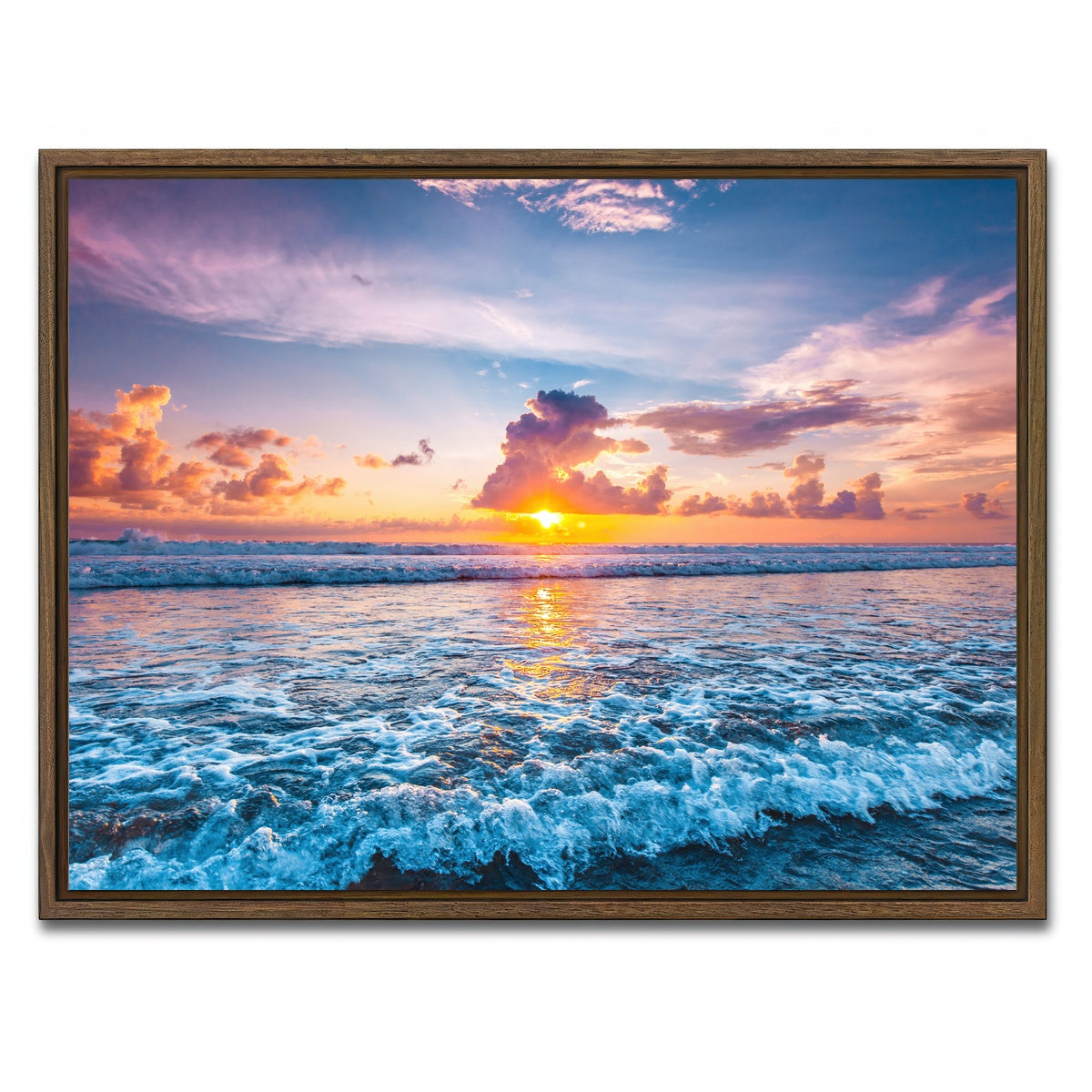 AUTO-MOCKUP WHITE | Where Fire Meets The Sea | 1 Piece | Walnut Framed Canvas | group=4x3