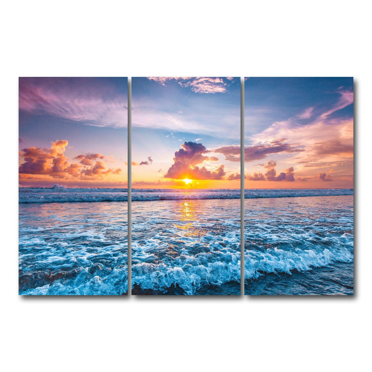 AUTO-MOCKUP WHITE | Where Fire Meets The Sea | 3 Piece | Gallery Wrap Canvas | group=12x24