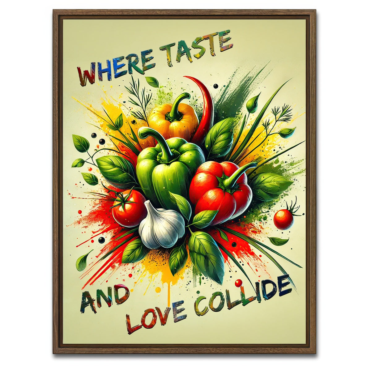 AUTO-MOCKUP WHITE | Where taste and love collide | 1 Piece | Walnut Framed Canvas | group=3x4