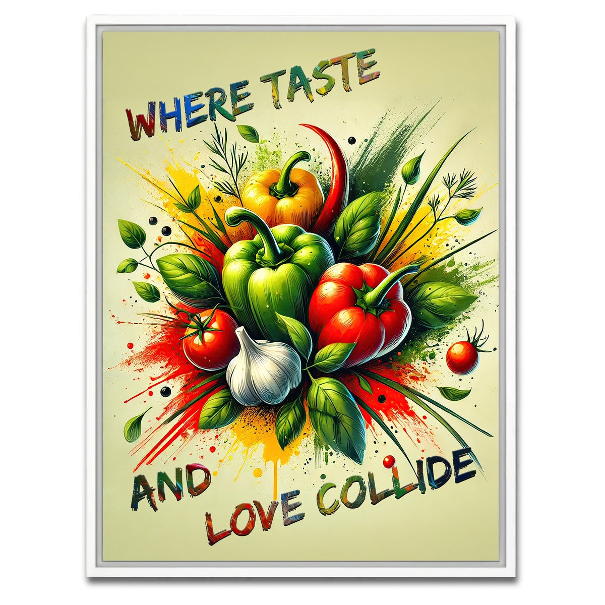 AUTO-MOCKUP WHITE | Where taste and love collide | 1 Piece | White Framed Canvas | group=3x4
