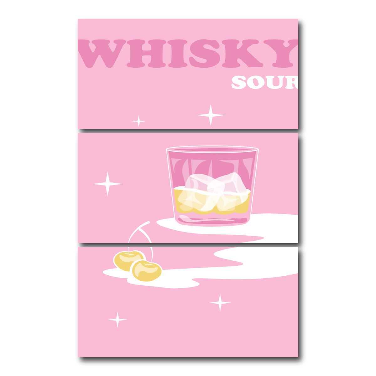 AUTO-MOCKUP WHITE | Whisky Sour | 3 Piece | Gallery Wrap Canvas | group=12x24_stacked