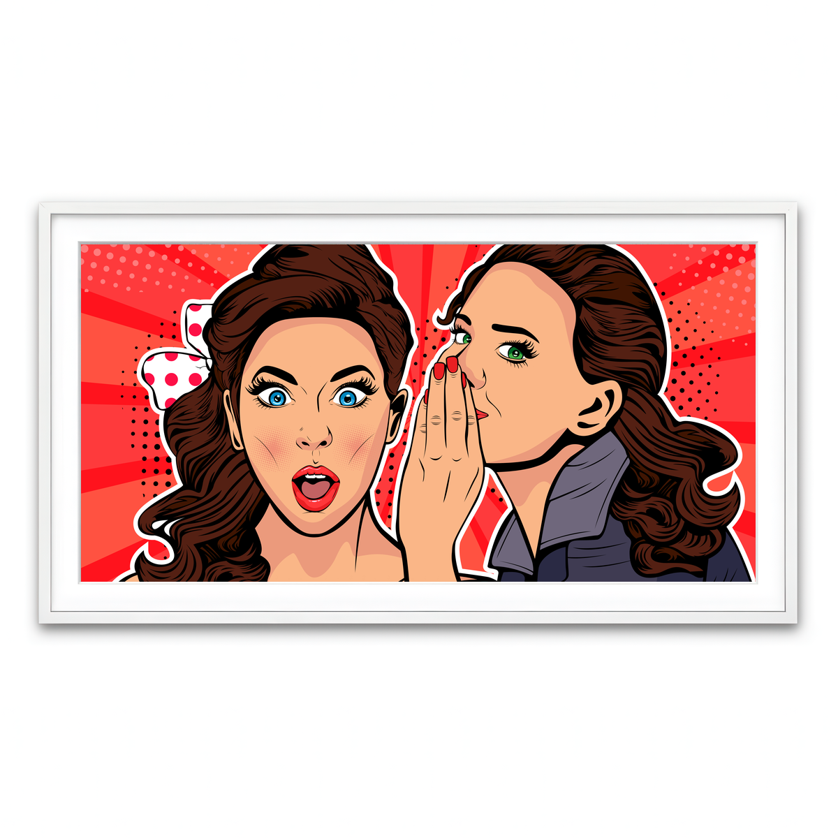 Framed Print 2x1 White