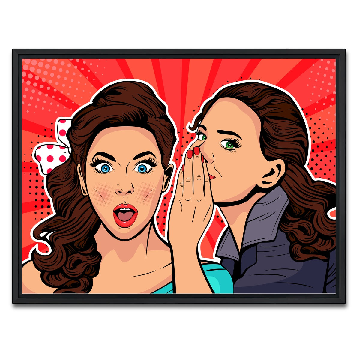 AUTO-MOCKUP WHITE | Whispering gossip | 1 Piece | Black Framed Canvas | group=4x3