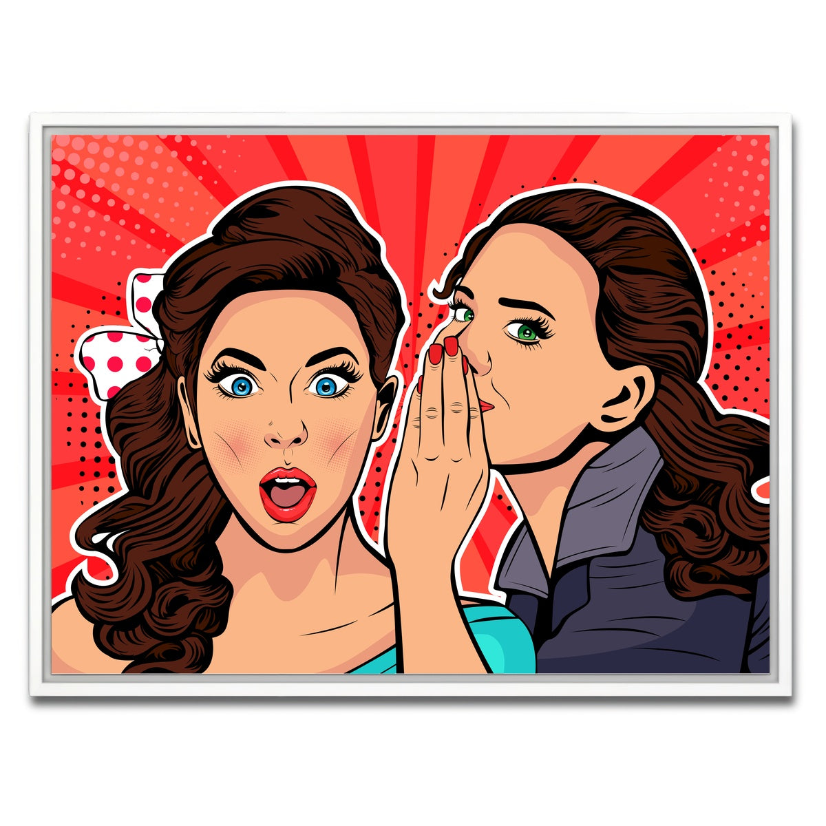 AUTO-MOCKUP WHITE | Whispering gossip | 1 Piece | White Framed Canvas | group=4x3