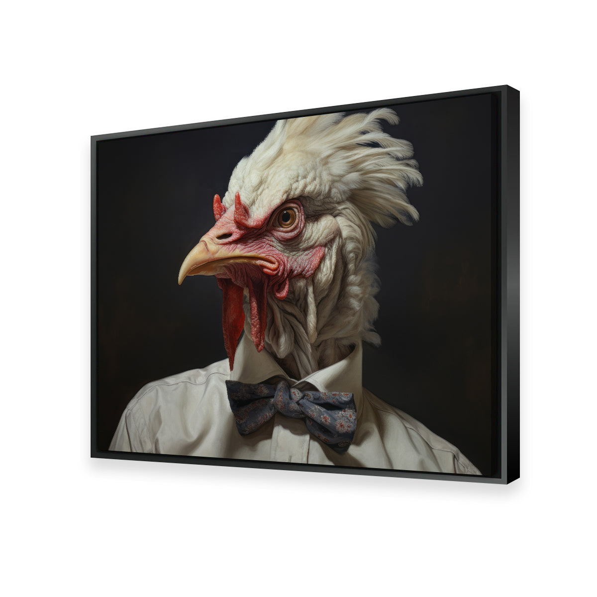 White Rooster Man Wall Art