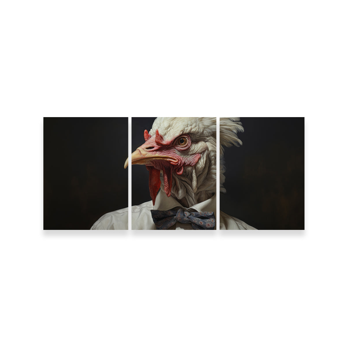 White Rooster Man Wall Art