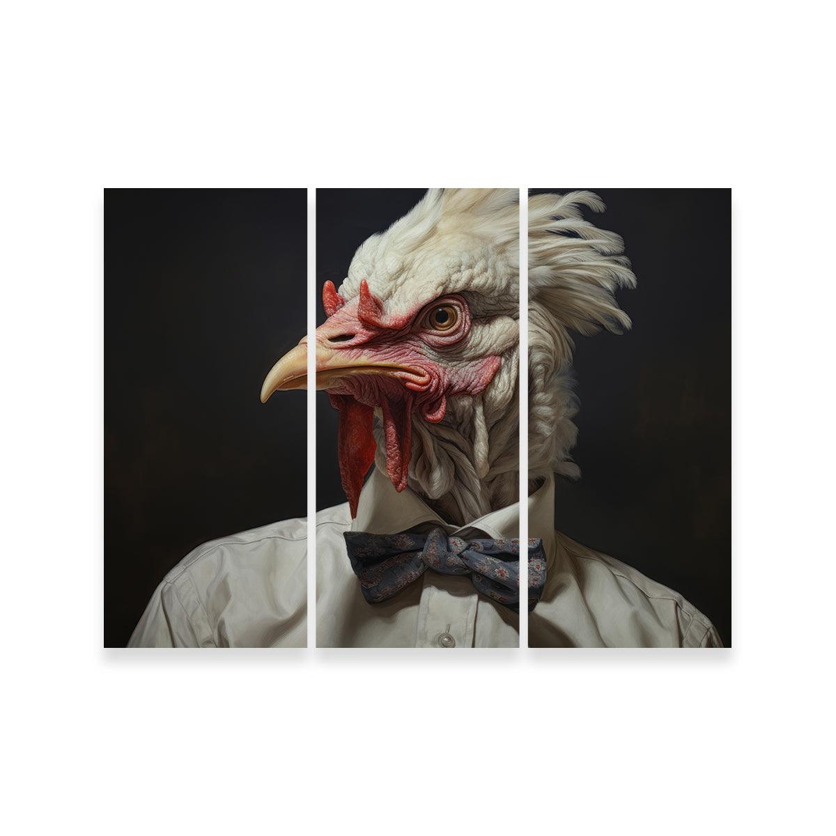 White Rooster Man Wall Art