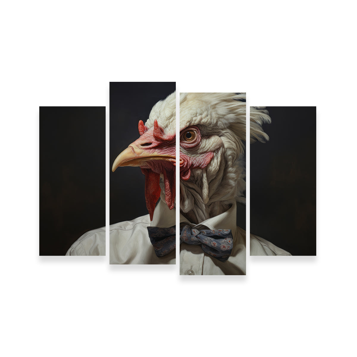 White Rooster Man Wall Art