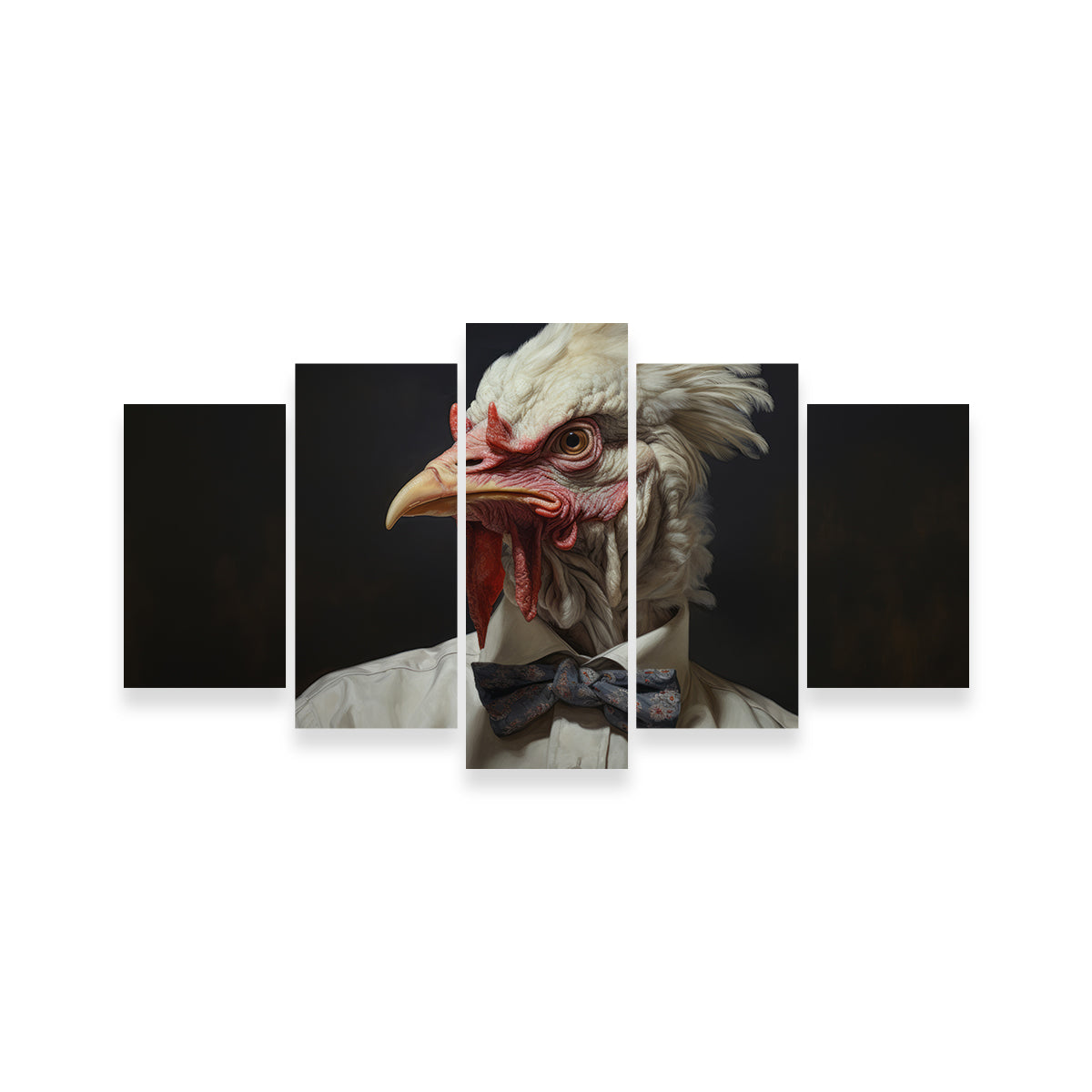 White Rooster Man Wall Art