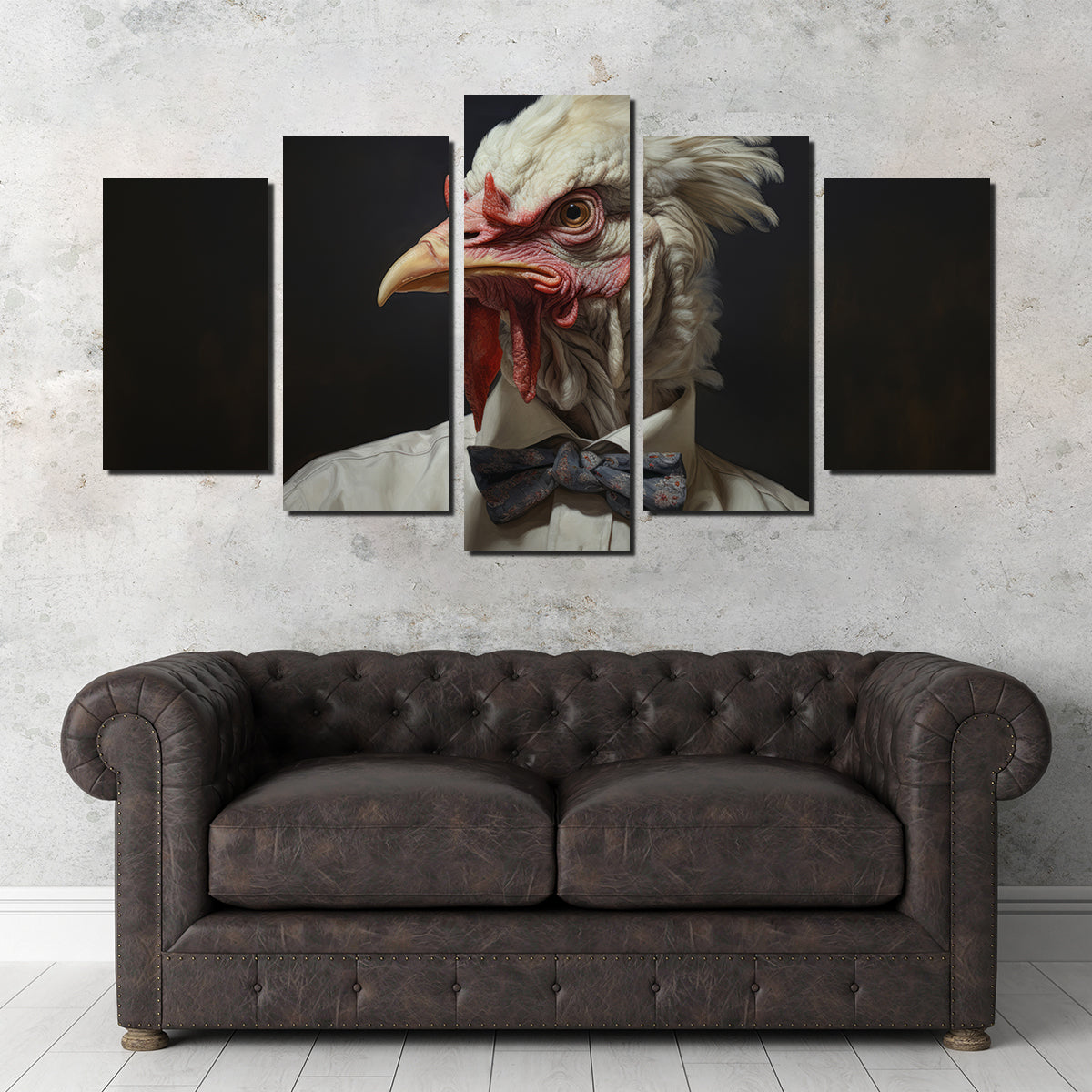 White Rooster Man Wall Art