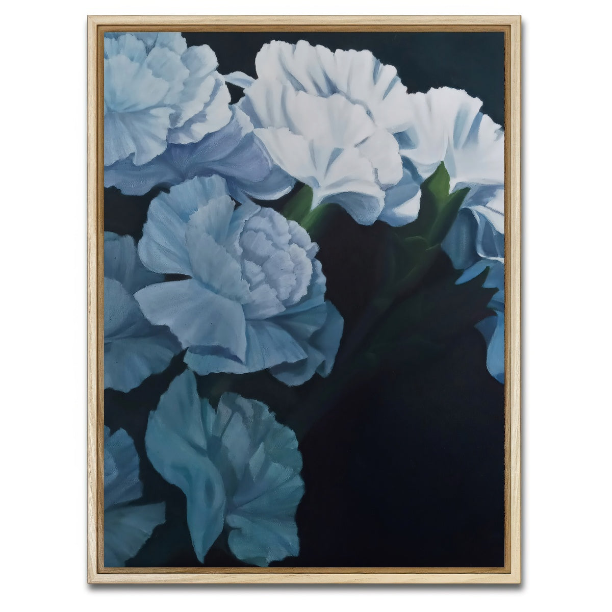 AUTO-MOCKUP WHITE | White Carnations | 1 Piece | Natural Framed Canvas | group=3x4