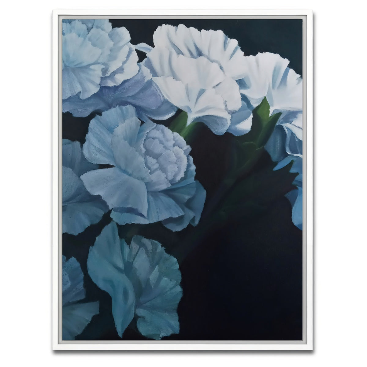 AUTO-MOCKUP WHITE | White Carnations | 1 Piece | White Framed Canvas | group=3x4