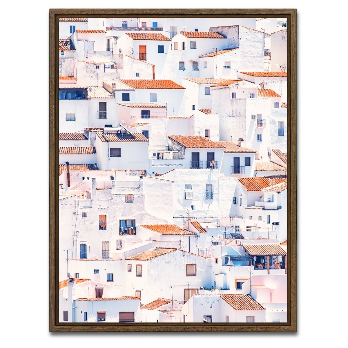 AUTO-MOCKUP WHITE | White Houses | 1 Piece | Walnut Framed Canvas | group=3x4