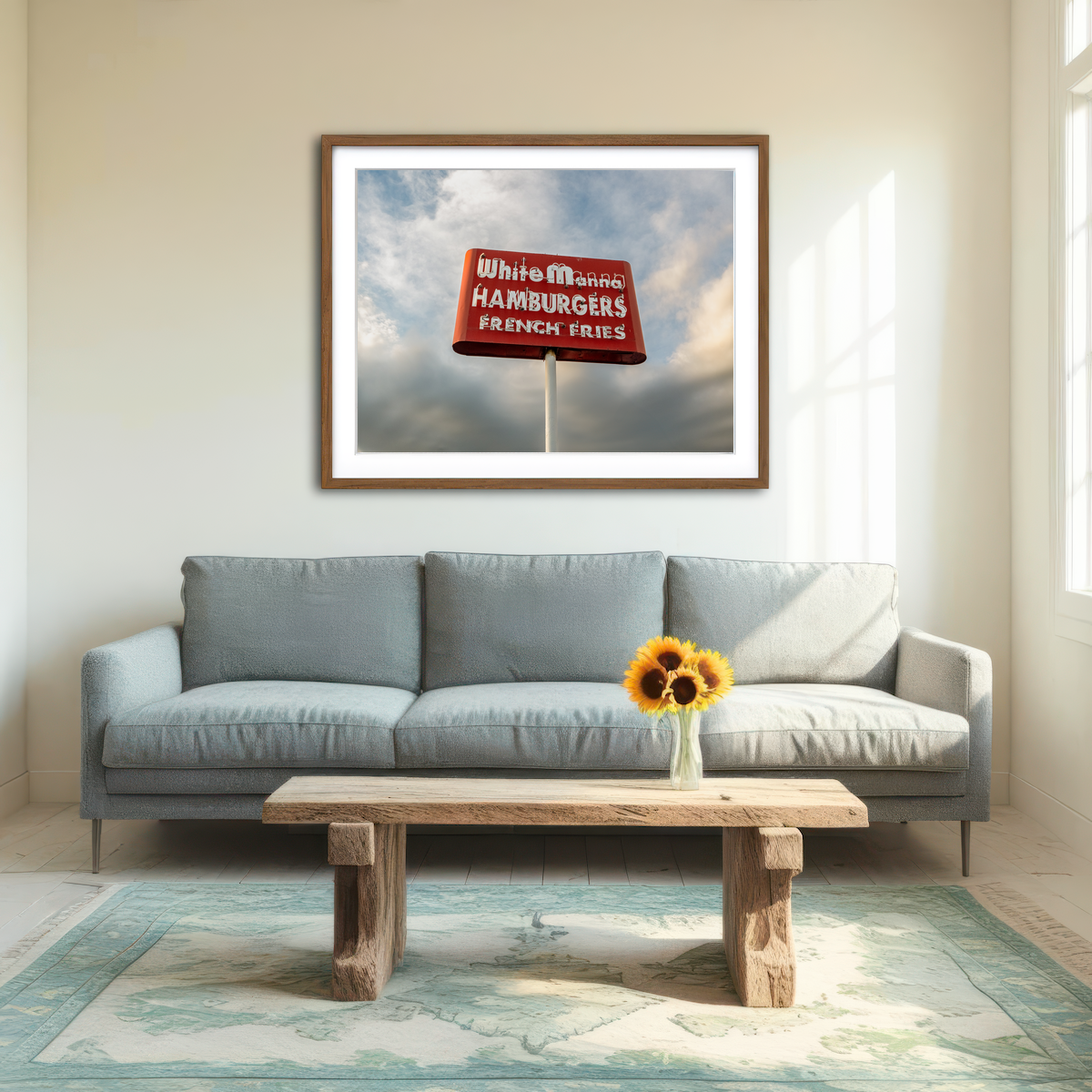 AUTO-MOCKUP ROOM | White Manna Wall Art