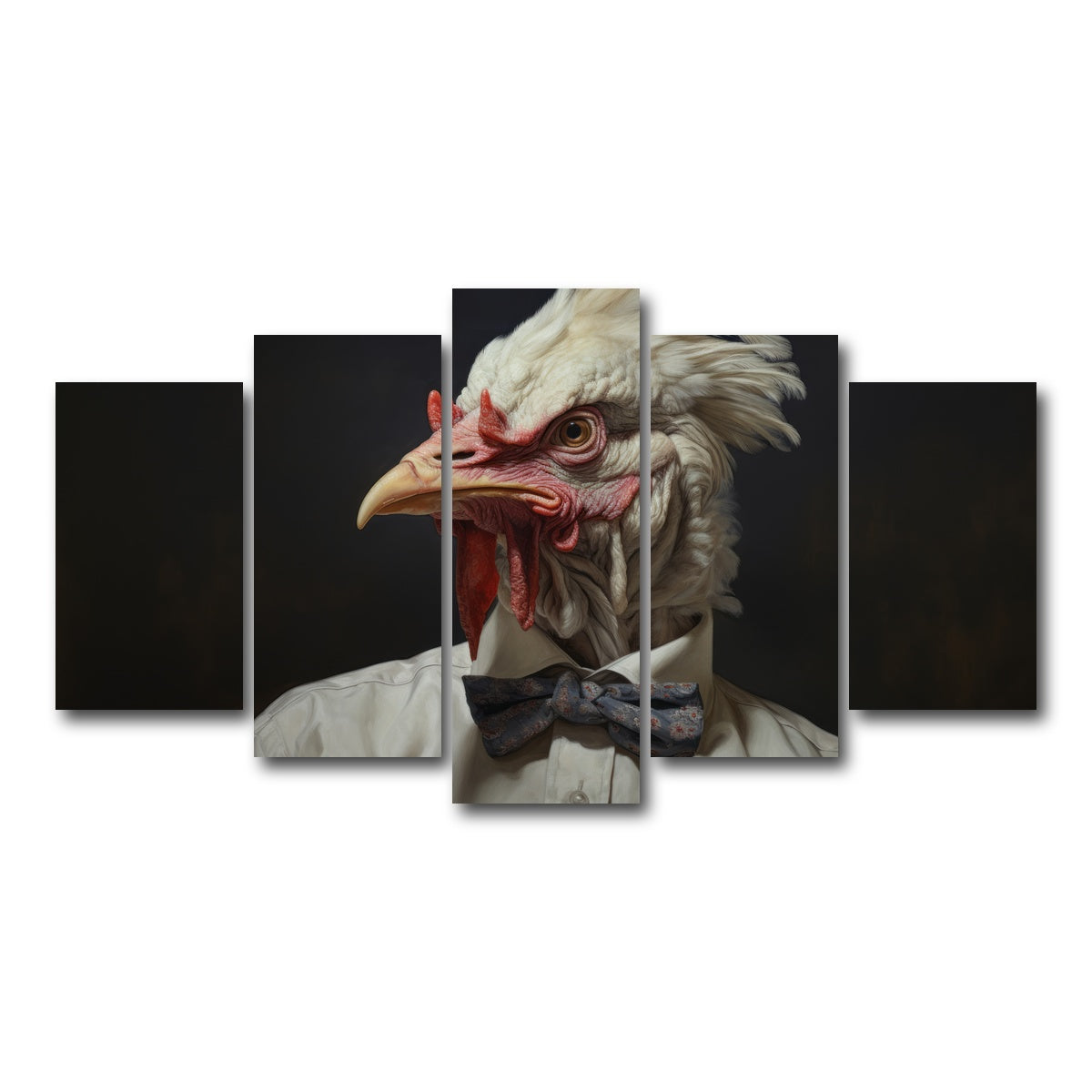 AUTO-MOCKUP WHITE | White Rooster Man | 5 Piece | Gallery Wrap Canvas | group=5_normal
