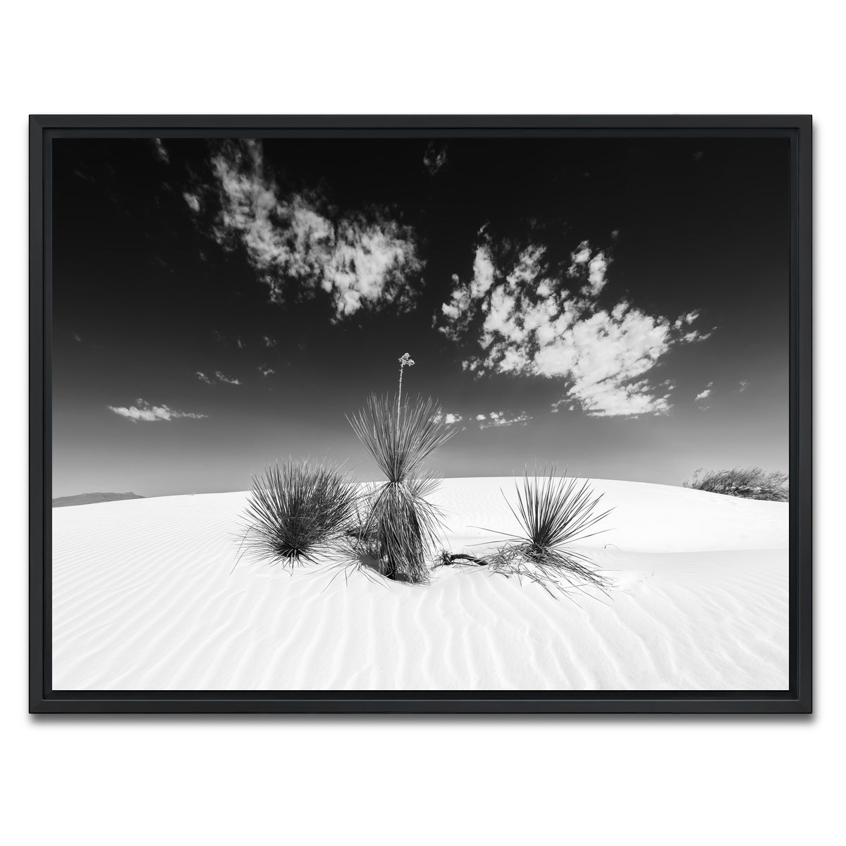 AUTO-MOCKUP WHITE | White Sands Impression  Monochrome | 1 Piece | Black Framed Canvas | group=4x3
